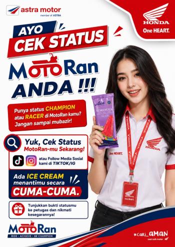 Astra Motor Natar Ajak Konsumen Cek Status MotoRan dan Nikmati Ice Cream Gratis